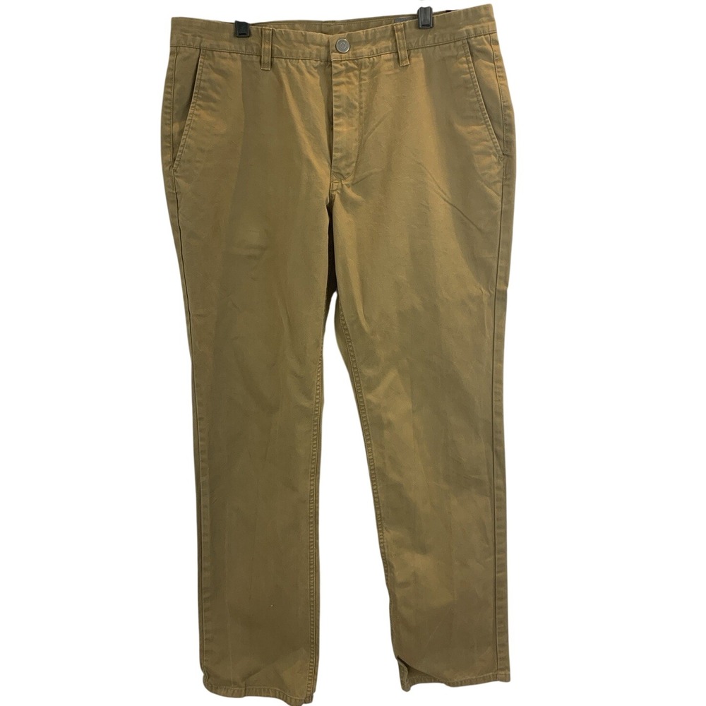 Bonobos Slim Straight Chinos‎ Mens 35x32 Tan Khaki Cotton Pants Casual Trousers